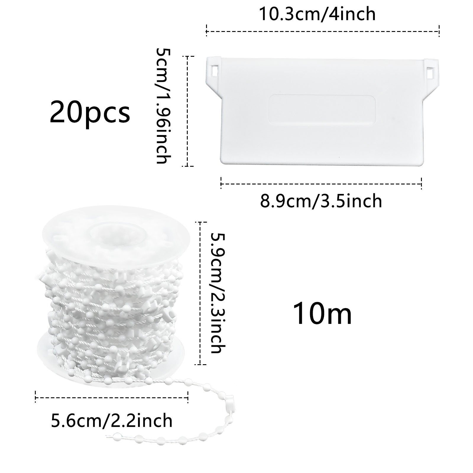 20pcs Vertical Blind Weights & 1 Roll Chain Set Home Office Room Decor
