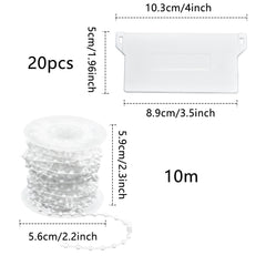 20pcs Vertical Blind Weights & 1 Roll Chain Set Home Office Room Decor