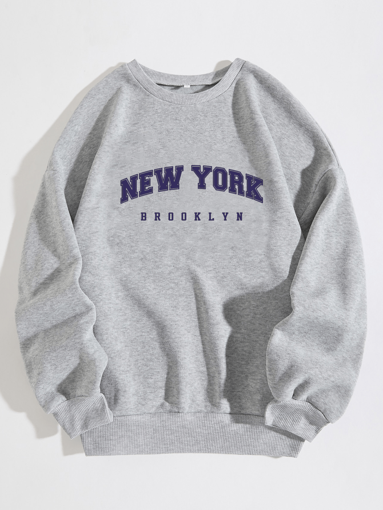 Letter Print Crew Neck Long Sleeve Sweatshirt Fall Pullover