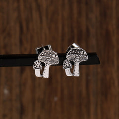 Vintage Mushroom Stud Earrings All Match Jewelry Gift 1 Pair