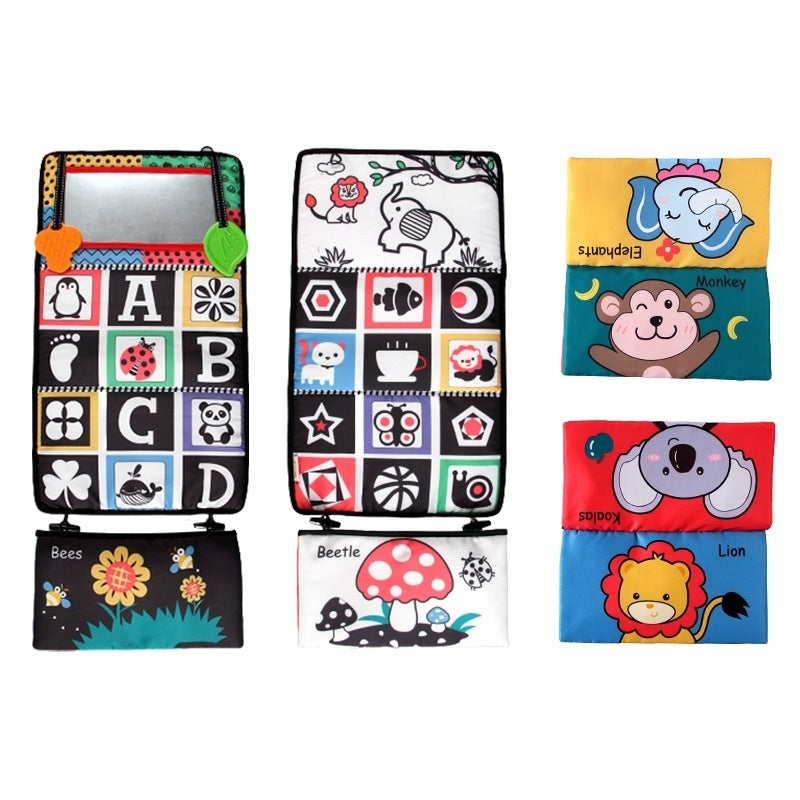 Baby Mirror Cloth Book Car Hanging Toy Teether Rattle Paper