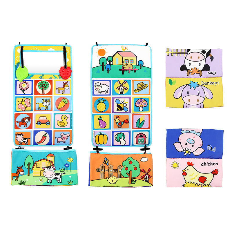 Baby Mirror Cloth Book Car Hanging Toy Teether Rattle Paper