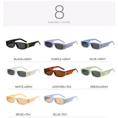 Vintage Rectangle Sunglasses Small Eyewear Men Women Glasses