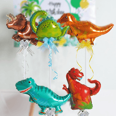 8 Pack 16" Mini Aluminum Dinosaur Balloons for Birthday & Forest Theme Parties