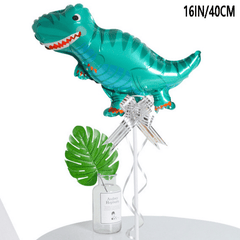 8 Pack 16" Mini Aluminum Dinosaur Balloons for Birthday & Forest Theme Parties