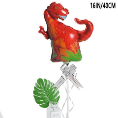 8 Pack 16" Mini Aluminum Dinosaur Balloons for Birthday & Forest Theme Parties