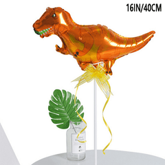 8 Pack 16" Mini Aluminum Dinosaur Balloons for Birthday & Forest Theme Parties