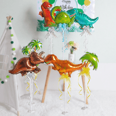 8 Pack 16" Mini Aluminum Dinosaur Balloons for Birthday & Forest Theme Parties