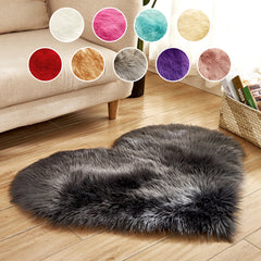 Heart Shaped Plush Wool Carpet for Living Room & Bedroom Decor