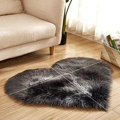 Heart Shaped Plush Wool Carpet for Living Room & Bedroom Decor