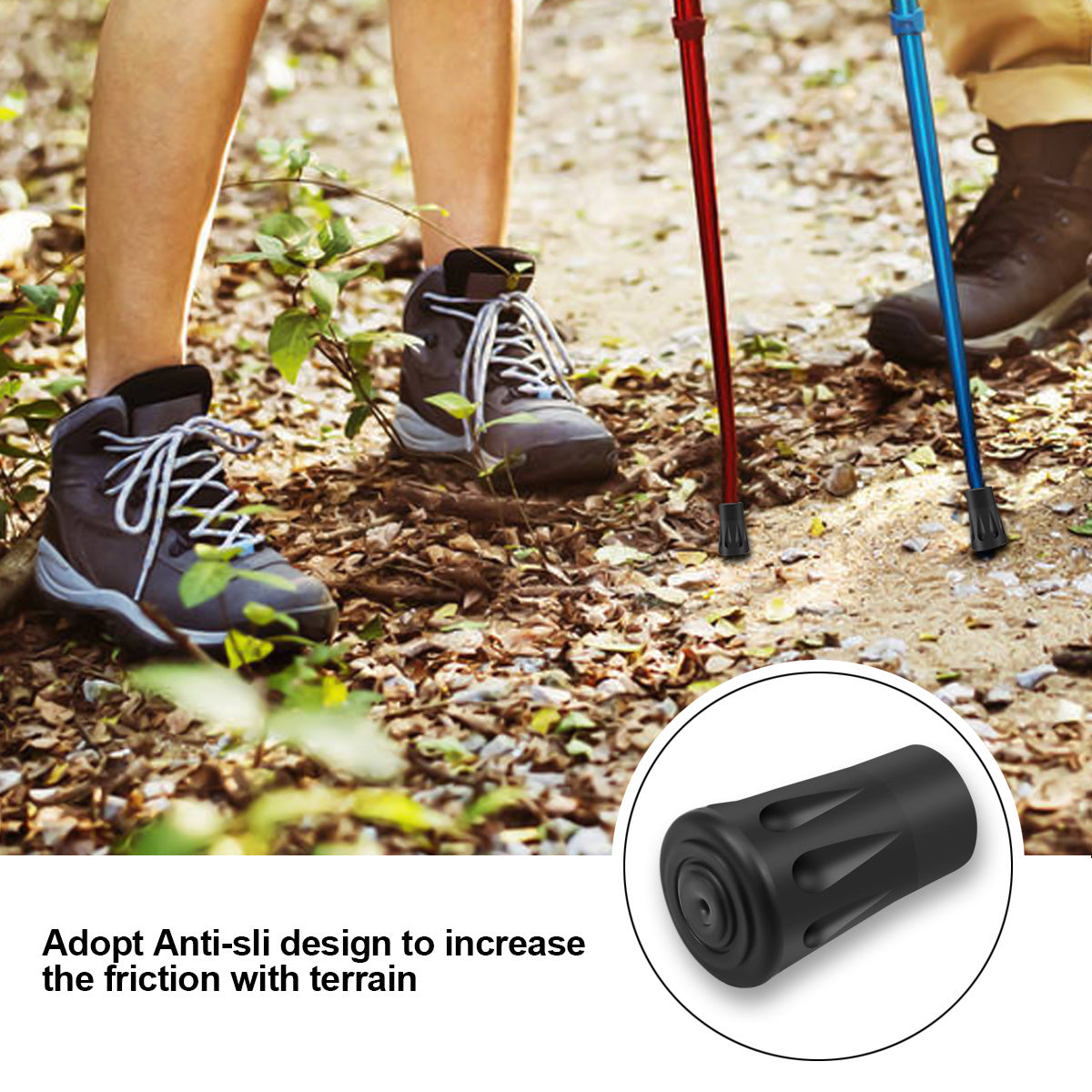 10pcs Rubber Walking Pole Tips Replacement Caps Trekking Pole Protectors
