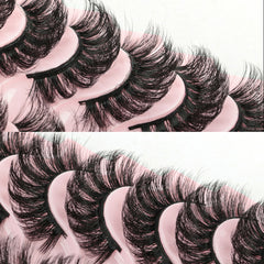 10 Pairs 7D Curl Cat Eye False Eyelashes, Fluffy Wispy Lashes
