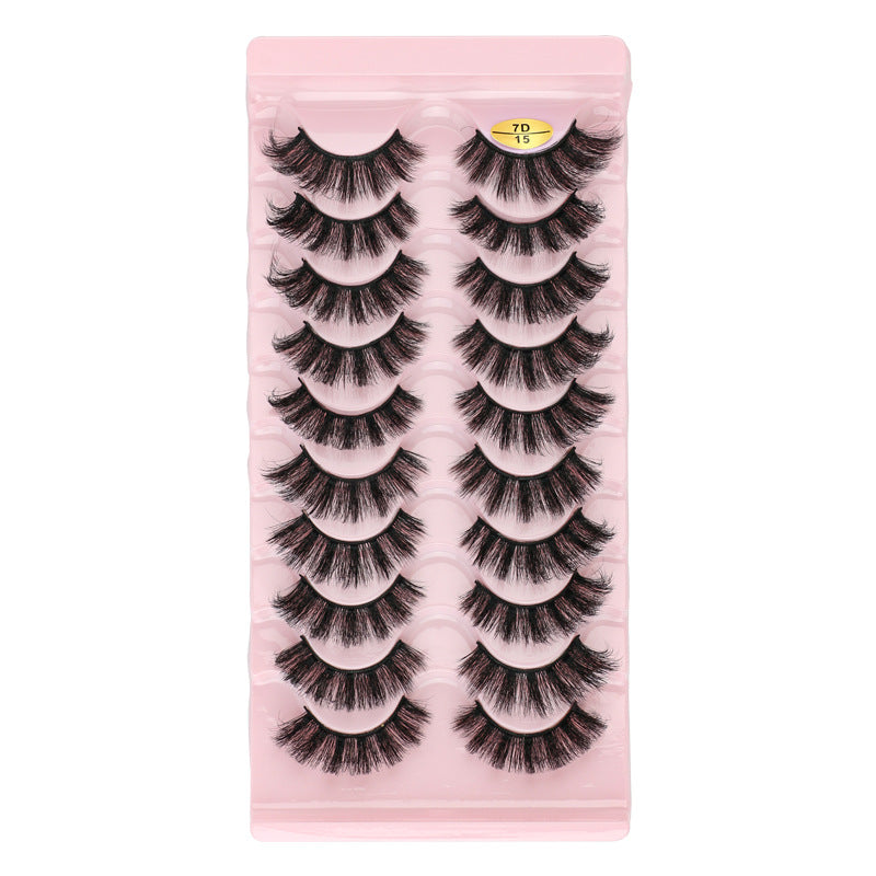 10 Pairs 7D Curl Cat Eye False Eyelashes, Fluffy Wispy Lashes