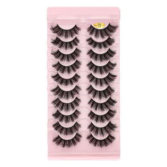 10 Pairs 7D Curl Cat Eye False Eyelashes, Fluffy Wispy Lashes
