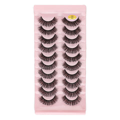 10 Pairs 7D Curl Cat Eye False Eyelashes, Fluffy Wispy Lashes