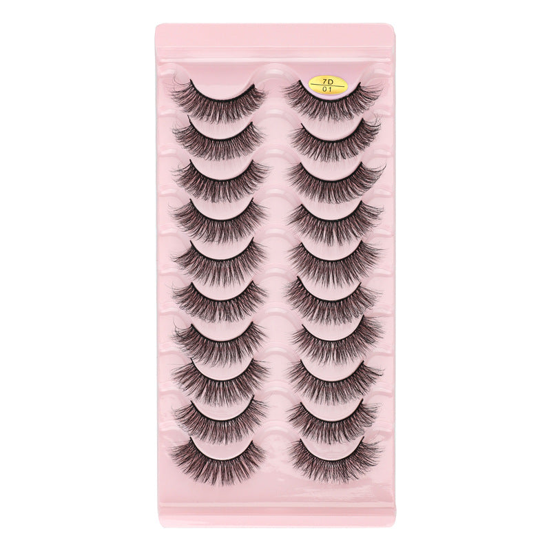 10 Pairs 7D Curl Cat Eye False Eyelashes, Fluffy Wispy Lashes