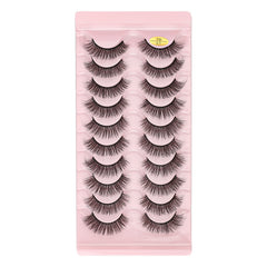 10 Pairs 7D Curl Cat Eye False Eyelashes, Fluffy Wispy Lashes