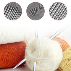 55pcs Stainless Steel Knitting Needles Set 11 Sizes Double Pointed Needles