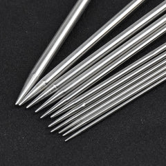 55pcs Stainless Steel Knitting Needles Set 11 Sizes Double Pointed Needles