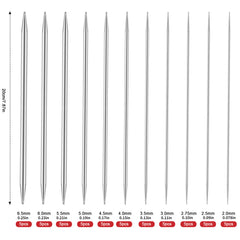 55pcs Stainless Steel Knitting Needles Set 11 Sizes Double Pointed Needles