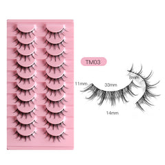 10 Pairs Devil Manga 3D False Eyelashes for Cosplay
