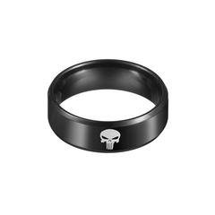 Titanium Stainless Steel Men's Skull Finger Ring Punk Jewelry