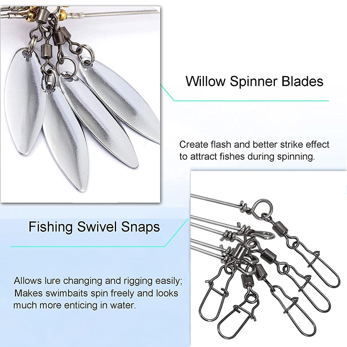Willow Spinner Umbrella Lure Rigs for Bass & Trout Fishing