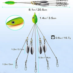 Willow Spinner Umbrella Lure Rigs for Bass & Trout Fishing