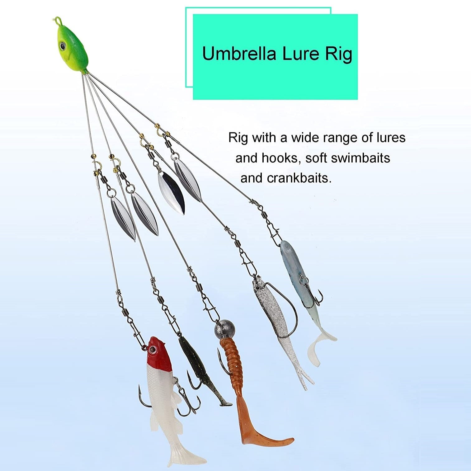 Willow Spinner Umbrella Lure Rigs for Bass & Trout Fishing