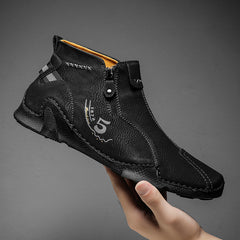 Men's Lightweight Casual Boots Zipper Flat Shoes