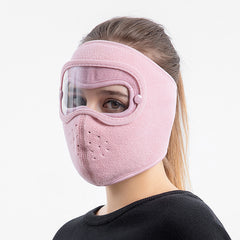 Unisex Windproof Warm Mask with HD Goggles for Cycling