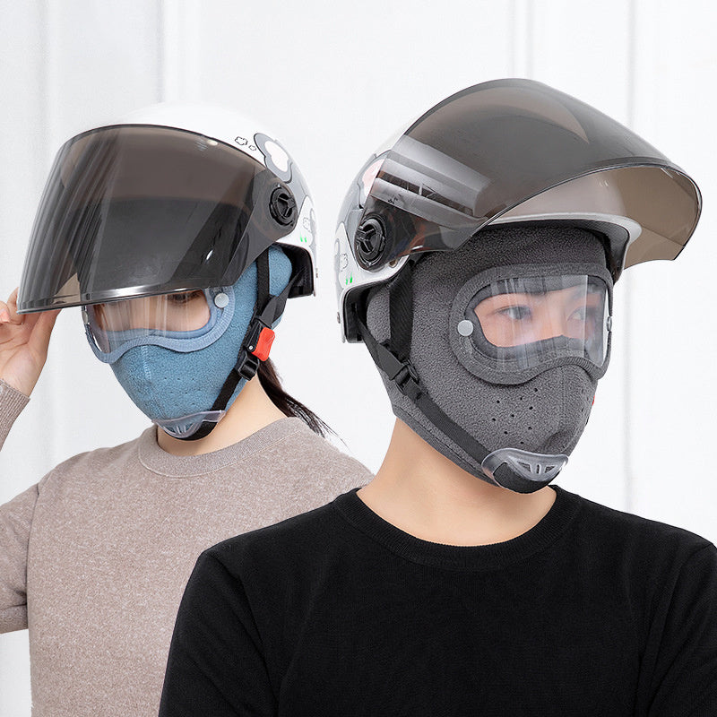Unisex Windproof Warm Mask with HD Goggles for Cycling
