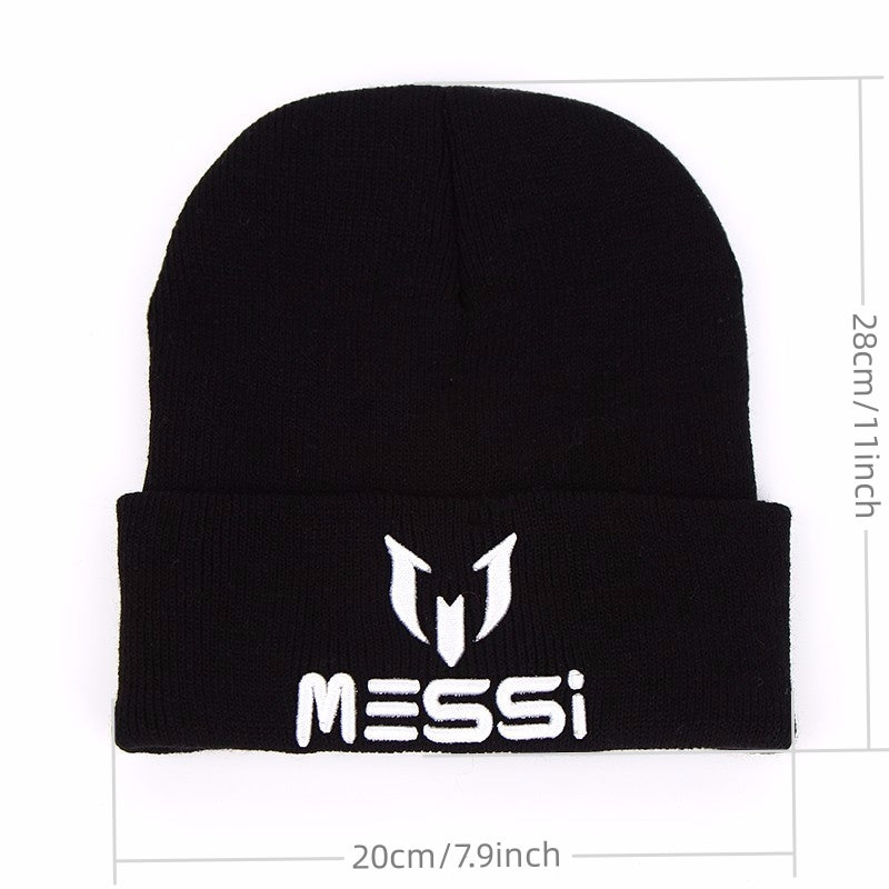 Messi Embroidered Knitted Beanie Adult Warm Hat