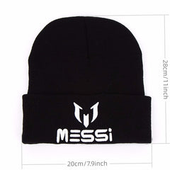 Messi Embroidered Knitted Beanie Adult Warm Hat
