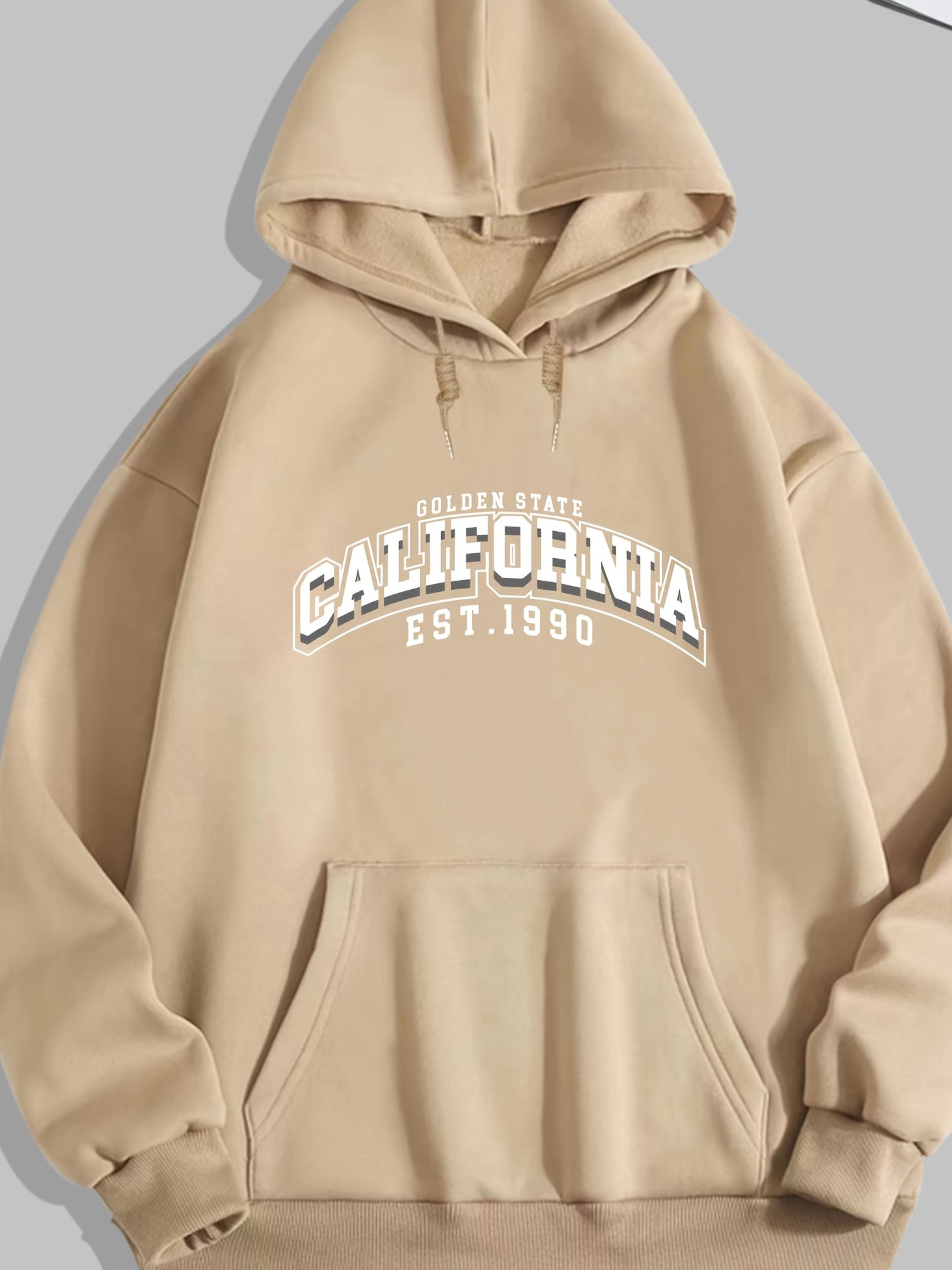 California Letter Print Hoodie for Men