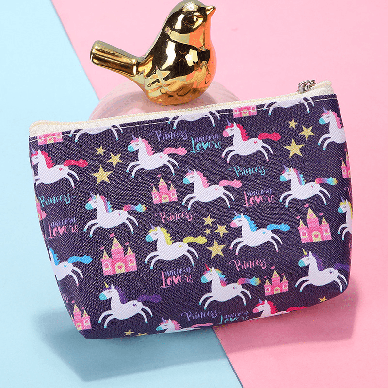 Girls Unicorn Print Coin Purse Wallet for Kids Birthday