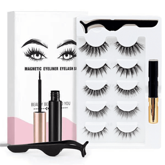 5 Pairs Magnetic Eyelashes Set Waterproof Eyeliner False Eyelash