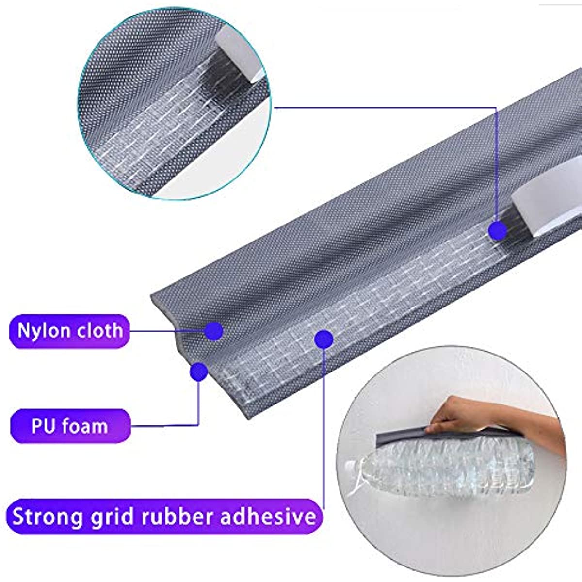 Self Adhesive Weather Stripping 72cm Foam Seal Strip