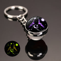 12 Constellation Key Ring Starry Sky Luminous Keychain Pendant Gift