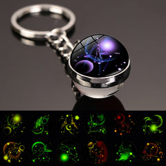 12 Constellation Key Ring Starry Sky Luminous Keychain Pendant Gift
