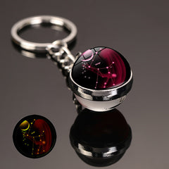 12 Constellation Key Ring Starry Sky Luminous Keychain Pendant Gift