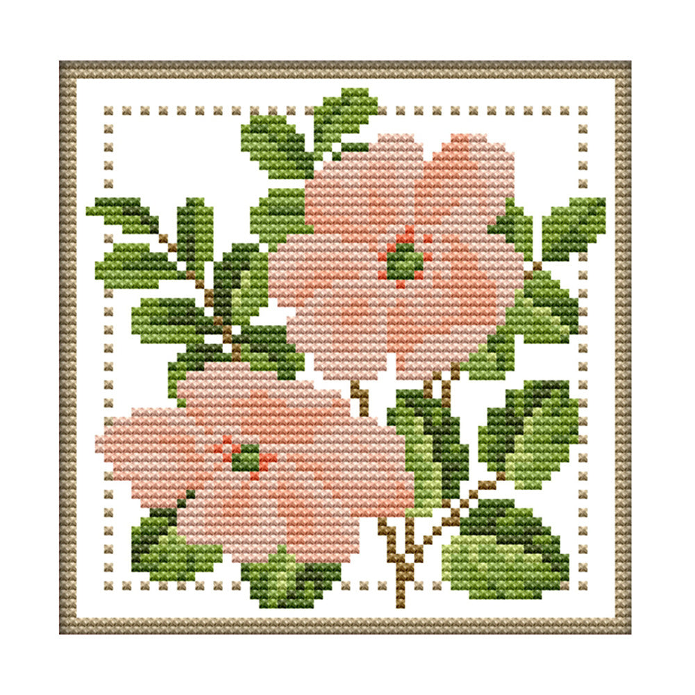 Stamped Flower Series Cross Stitch 11CT Cotton Thread Printed Embroidery