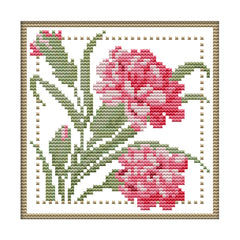 Stamped Flower Series Cross Stitch 11CT Cotton Thread Printed Embroidery
