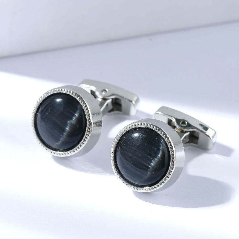 Classic French Shirt Cat Eye Cufflinks
