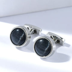 Classic French Shirt Cat Eye Cufflinks