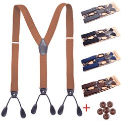 Vintage Suspenders For Men 1 38inch Wide Y back PU Leather Trimmed