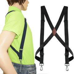 Men's Heavy Duty Trucker Suspenders - 0.98inch Wide X-back - 2 Snap Hooks