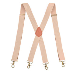 Men's Vintage Suspenders 3 Wide X Back 4 Strong Bronze Snap Hooks