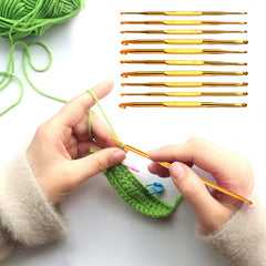 10pcs Crochet Hooks Set Double Sided Crochet Hooks Knitting Needles Aluminium