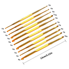 10pcs Crochet Hooks Set Double Sided Crochet Hooks Knitting Needles Aluminium